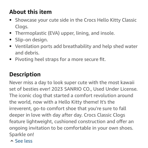 Hello Kitty Crocs NWT - Picture 5 of 5